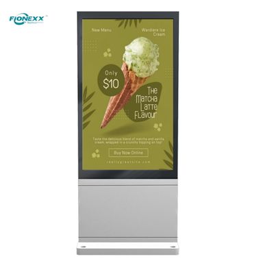Bon prix 55 pouces plaque d'argent AD extérieur sans ventilateur totem numérique vertical en ligne