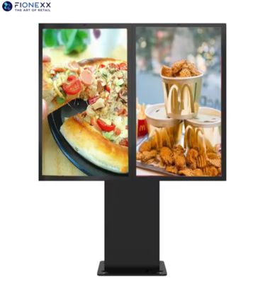 Bon prix Affichage LCD extérieur de 55 pouces*3 Kiosque étanche pour les restaurants en voiture en ligne