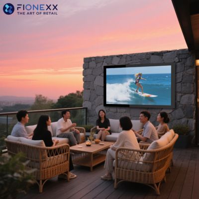 Bon prix 4K Ultra HD visuels et son surround 3D extérieur IP55 TV résistant aux intempéries pour le soleil partiel avec montage murale compatible en ligne