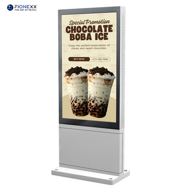 Bon prix Durable 75 pouces Totem numérique extérieur coque d'argent Aspect lisse en ligne