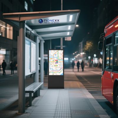 Bon prix Panneau publicitaire noir AD extérieur sans ventilateur, totem numérique vertical, écran d'affichage intelligent extérieur en ligne
