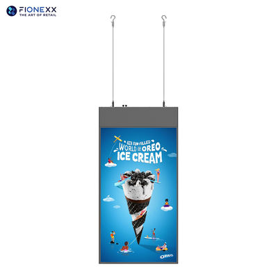 Bon prix Double face TFT LCD 1080p Signage numérique suspendu 43/49/55 pouces Noir 700+700nits en ligne