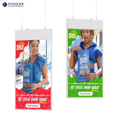 Bon prix Affichage suspendu à double face ultra-mince 43 pouces Affichage paysager 700nits + 700nits Affichage à haute définition à double face en ligne