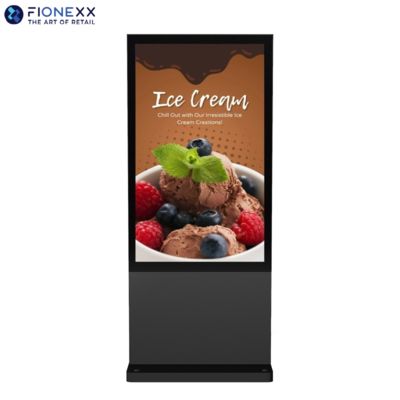 Bon prix Écran d'affichage publicitaire numérique vertical totem extérieur durable sans ventilateur, 55 pouces, noir, pour affichage en ligne