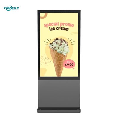 Bon prix 75 pouces gris Android affichage numérique extérieur totem Bezel lisse en ligne