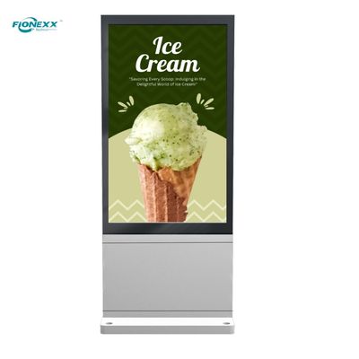 Bon prix 75'' plaque d'affichage en argent écran extérieur LCD kiosque signalisation numérique externe 1650*928mm en ligne