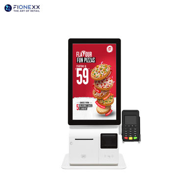 Bon prix 250 nits de luminosité Kiosques Android ou Windows avec imprimante thermique et scanner QR en ligne