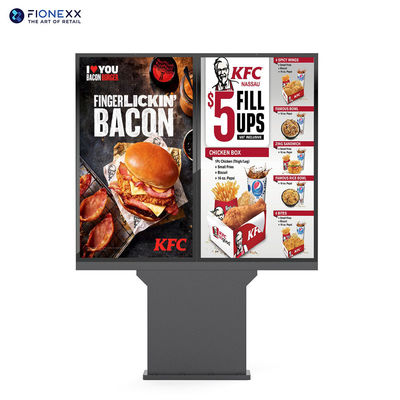Drive-thru Restaurants Tableau de menus Affichage numérique Standing extérieur Kiosque étanche Écran tactile de commande