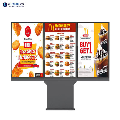 CE 55'*3 Drive Through Digital Signage Affichage numérique extérieur 2500 nits