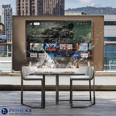 Téléviseur intelligent extérieur résistant aux intempéries Google TV, 4K haute luminosité résistant à la température IP55 Téléviseurs imperméables