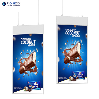 Affichage LCD à double face suspendu de 13,6 mm de 43 pouces ultra-mince avec écrans LCD publicitaires LCD