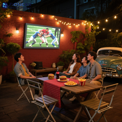 Bon prix 4K Ultra HD visuels et son surround 3D extérieur IP55 TV résistant aux intempéries pour le soleil partiel avec montage murale compatible en ligne