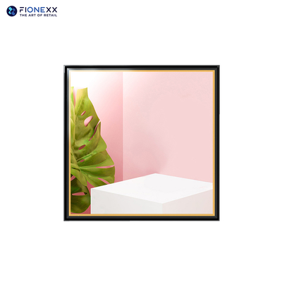 Affichage LCD carré de 22 pouces avec miroir en verre noir et or cadre digital signage