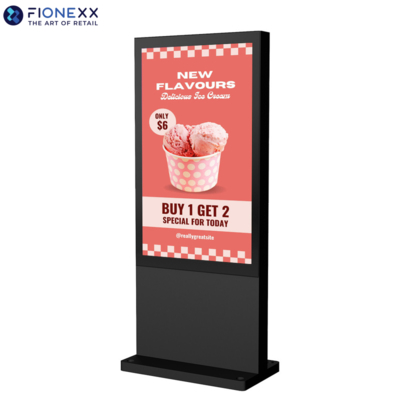 Bon prix Écran d'affichage publicitaire numérique vertical totem extérieur Android sans ventilateur noir de 43 pouces haute définition en ligne