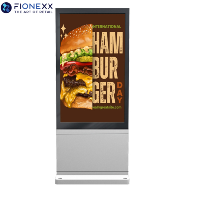 Bon prix Écran d'affichage publicitaire numérique vertical totem haute définition sans ventilateur extérieur de 32 pouces argenté en ligne