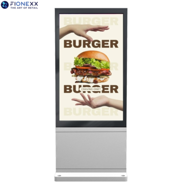 Bon prix Écran d'affichage publicitaire extérieur durable boîtier rationalisé Totem numérique extérieur 86 pouces Grand angle de vision en ligne