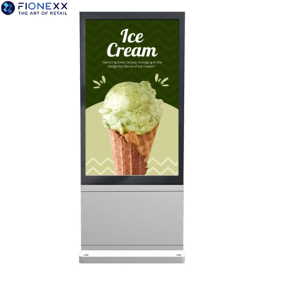 Bon prix Écran publicitaire extérieur LCD 75'' argenté, affichage numérique externe, 1650*928mm, écran publicitaire durable pour l'extérieur en ligne